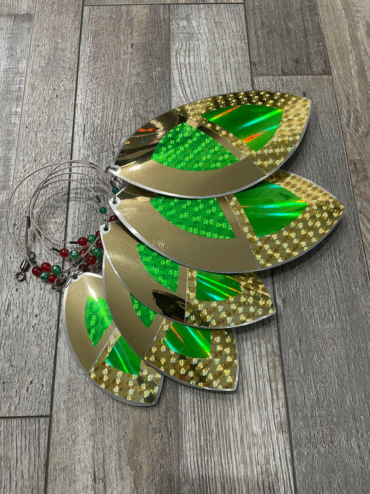 Football blades - Green on gold.